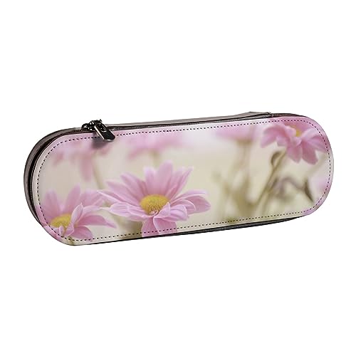 Hartschalen-Federmäppchen aus Leder mit Weihnachtsbaummotiv für Mädchen und Jungen | vielseitiges Stifteetui & Make-up-Tasche für Studenten, Schule, Büro, Hochschule | kompakt und praktisch, Stil Rosa von MKNAZ