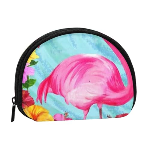 Kleine Geldbörse mit blühender Pflanze, Mini-Geldbörse, Münzfach für den täglichen Gebrauch und Geschenke, Flamingo Blumen, Einheitsgröße, Dry Bag von MKNAZ