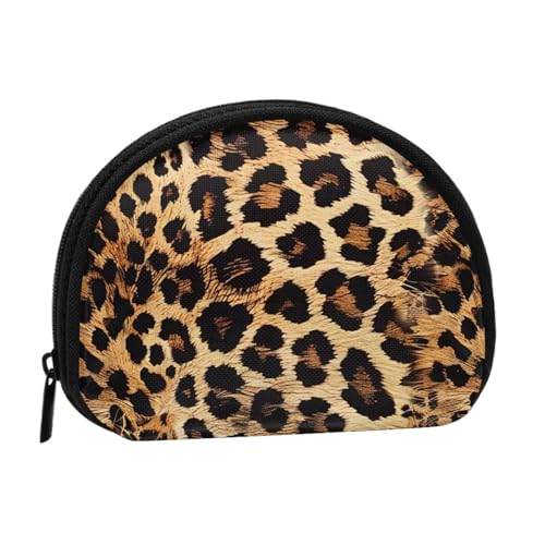 Kleines Portemonnaie mit Leopardenmuster, Mini-Geldbörse, Kleingeldtasche, Münzfach für den täglichen Gebrauch und als Geschenk, Schwarz , Einheitsgröße, Münztasche von MKNAZ