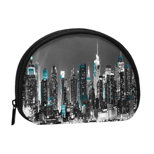 London Kleine Münzbörse Mini Brieftasche Pouch Change Wallet Coin Pocket für den täglichen Gebrauch und Geschenke, New York Gemälde, Einheitsgröße, Dry Bag von MKNAZ