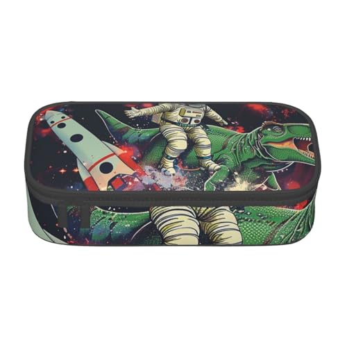 Lustiges Federmäppchen mit Astronauten-Dinosaurier-Raketen-Motiv, für Mädchen und Jungen, großes Fassungsvermögen, Stifttasche und Make-up-Tasche für Studenten, Künstler, Schule, Büro, Universität, von MKNAZ