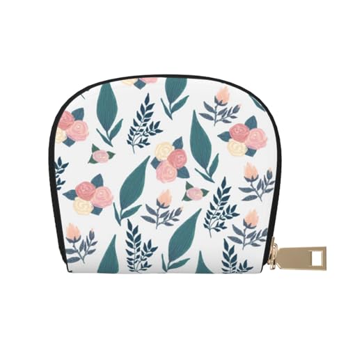 MKNAZ Frühling Blumen gedruckt Leder Kreditkartenetui Brieftasche für Männer Frauen | Kartenetui Organizer Tasche mit Reißverschluss, rosa blume, Einheitsgröße, Kartenhalter von MKNAZ