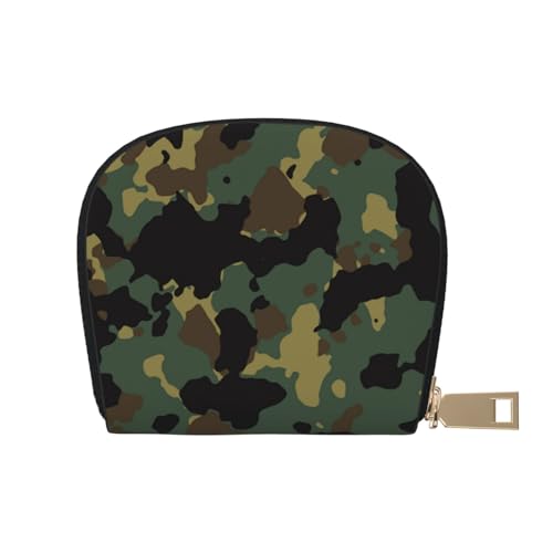 MKNAZ Kreditkartenetui aus Leder mit rosa Kirschblütenmuster für Männer und Frauen, Kartenetui, Organizer-Tasche mit Reißverschluss, Camouflage-Muster, Einheitsgröße, Kartenhalter von MKNAZ