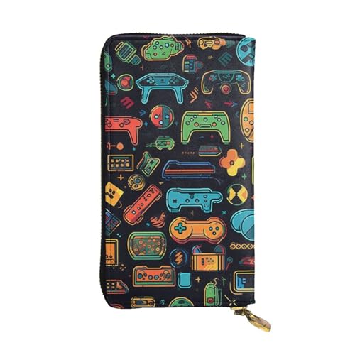 MKNAZ Lange Geldbörse für Männer und Frauen, Leder, Kartenhalter, Geldbörse mit 12 Kartenfächern, Schwarz , Einheitsgröße, Modern von MKNAZ