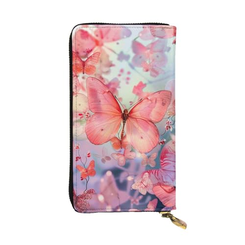 MKNAZ Langes Portemonnaie mit Schmetterlingsmotiv, für Damen und Herren, Leder, Kartenhalter, Geldbörse mit 12 Kartenfächern, Schwarz , Einheitsgröße, Modern von MKNAZ