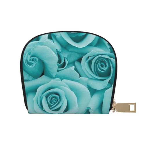 MKNAZ Rose bedrucktes Leder Kreditkartenetui Brieftasche für Männer Frauen | Kartenetui Organizer Tasche mit Reißverschluss, rose, Einheitsgröße, Kartenhalter von MKNAZ