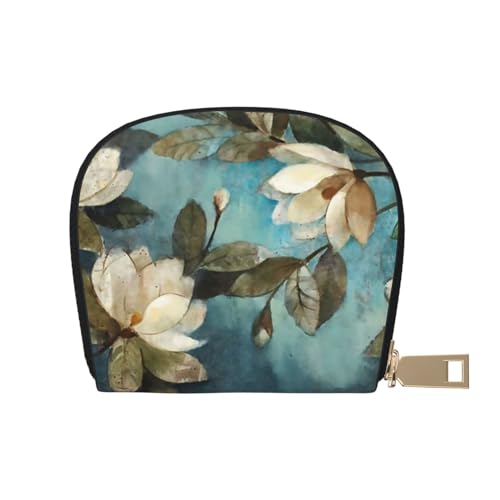 MKNAZ Spa Village of Floral Wasser Bad Salz Kerzen Bedrucktes Leder Kreditkartenetui Brieftasche für Männer Frauen | Kartenetui Organizer Tasche mit Reißverschluss, blumen, Einheitsgröße, Kartenhalter von MKNAZ