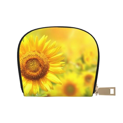 MKNAZ Spa Village of Floral Wasser Bad Salz Kerzen Bedrucktes Leder Kreditkartenetui Brieftasche für Männer Frauen | Kartenetui Organizer Tasche mit Reißverschluss, sonnenblume, Einheitsgröße, von MKNAZ