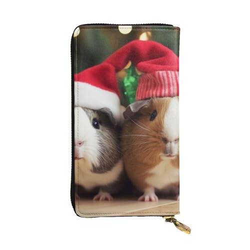 MKNAZ Weihnachts-Geldbörse mit niedlichem Haustiermotiv, lang, für Männer und Frauen, Leder, Kartenhalter, Geldbörse mit 12 Kartenfächern, Schwarz , Einheitsgröße, Modern von MKNAZ