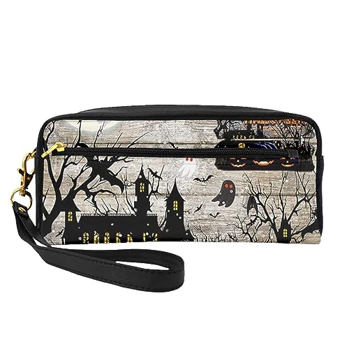 Make-Up-Tasche mit Fischködern, tragbar, aus Leder, Kosmetiktasche, Kulturbeutel für Damen und Mädchen, Halloween Party, Einheitsgröße von MKNAZ