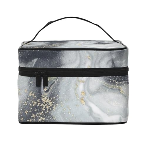 Moon Reise-Make-up-Tasche, tragbare Kosmetiktasche für Damen und Mädchen, stilvoll und geräumig, Orientalischer Marmorstein, Einheitsgröße von MKNAZ