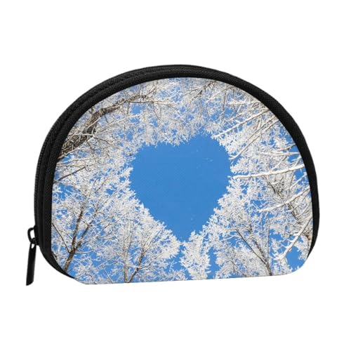 Norwegen Islands Kleine Geldbörse Mini Wallet Pouch Change Wallet Coin Pocket für den täglichen Gebrauch und Geschenke, Blue Sky Winterbaum, Einheitsgröße, Dry Bag von MKNAZ