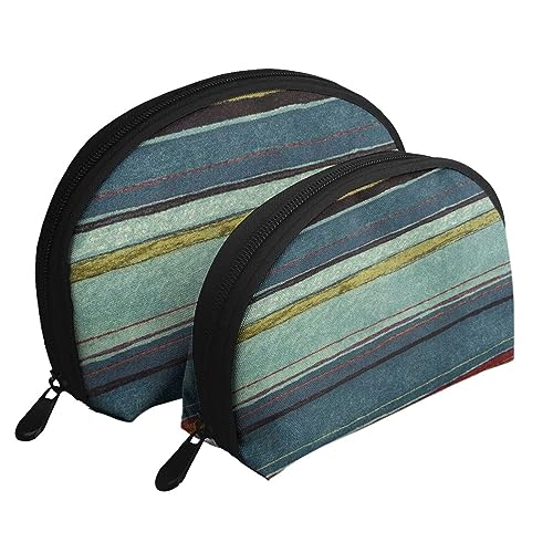 Reise-Make-up-Tasche mit Wasserfall-Motiv, tragbar, Kosmetiktasche, Kulturbeutel für Damen und Mädchen, 2 Stück, regenbogenfarben, Einheitsgröße von MKNAZ