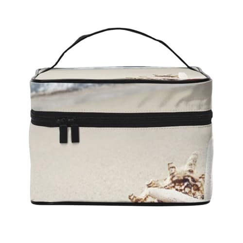 Schminktasche für Reisen, tragbar, für Damen und Mädchen, stilvoll und geräumig, Weihnachtsdekoration am Strand, Einheitsgröße von MKNAZ