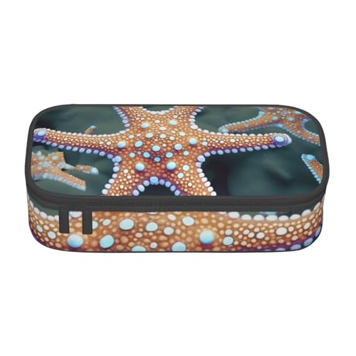 Schönes Federmäppchen mit Meeresmotiv für Mädchen und Jungen, großes Fassungsvermögen, Stifttasche und Make-up-Tasche für Studenten, Künstler, Schule, Büro, Universität, Schwarz , Einheitsgröße, von MKNAZ