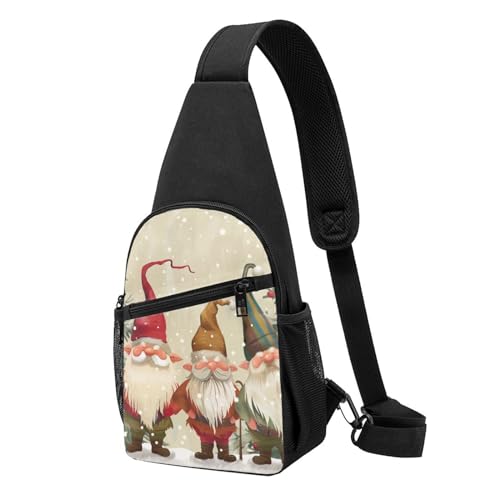 Schultertasche mit Weihnachtswichteln, leicht, Umhängetasche, verstellbar, Schultertasche, Brusttasche, für Herren, Damen, Kinder, Schwarz , Einheitsgröße, Wanderrucksack Schultertasche mit Weihnachtswichteln, leicht, Umhängetasche, verstellbar, Schultertasche, Brusttasche, für Herren, Damen, Kinder, Schwarz , Einheitsgröße, Wanderrucksack von MKNAZ