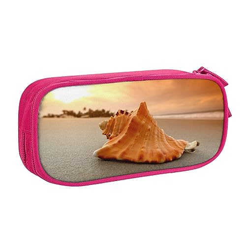 Shell Beach Sunset Federmäppchen für Mädchen Jungen, großes Fassungsvermögen, doppellagiges Stifteetui & Make-up-Tasche für Studenten, Künstler, Schule, Büro, College, rose, Einheitsgröße, Schulranzen von MKNAZ