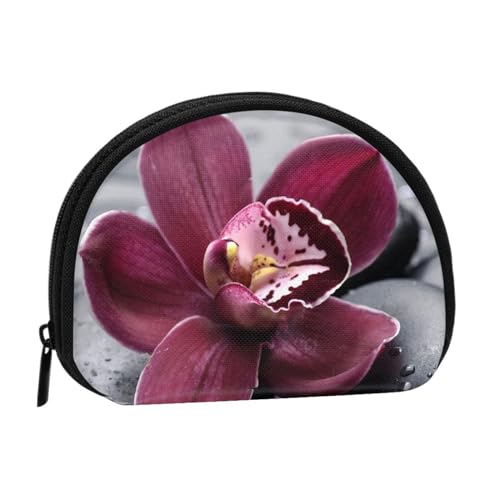 Spa Village of Floral Wasser Bad Salz Kerzen Kleine Münzbörse Mini Brieftasche Beutel Kleingeld Geldbörse Münzfach für den täglichen Gebrauch und Geschenke, Blume Stein, Einheitsgröße, Dry Bag von MKNAZ