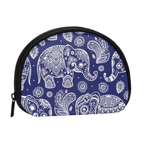 Spa Village of Floral Wasser Bad Salz Kerzen Kleine Münzbörse Mini Brieftasche Beutel Kleingeld Geldbörse Münzfach für den täglichen Gebrauch und Geschenke, Boho Elefant, Einheitsgröße, Dry Bag von MKNAZ