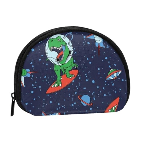 Spa Village of Floral Wasser Bad Salz Kerzen Kleine Münzbörse Mini Brieftasche Beutel Kleingeld Geldbörse Münzfach für den täglichen Gebrauch und Geschenke, Lustiger Astronauten-Dinosaurier-Rakete, von MKNAZ