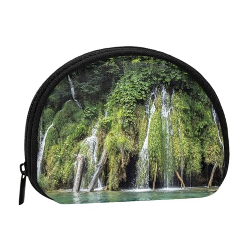 Spa Village of Floral Wasser Bad Salz Kerzen Kleine Münzbörse Mini Brieftasche Beutel Kleingeld Geldbörse Münzfach für den täglichen Gebrauch und Geschenke, Waterfall, Einheitsgröße, Dry Bag von MKNAZ