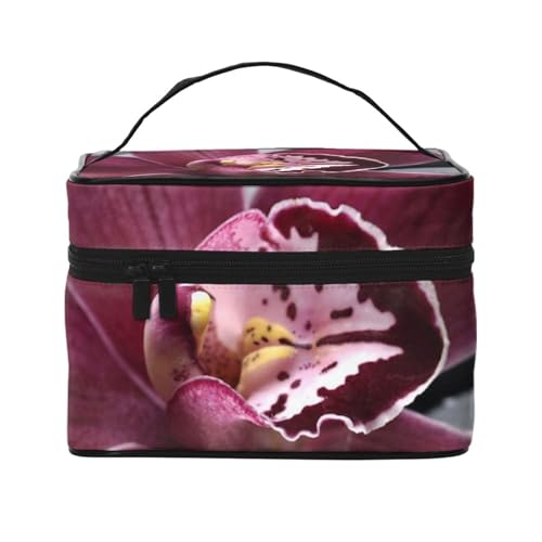 Spa Village of Floral Wasser Bad Salz Kerzen Reise Make-up Tasche, tragbare Kosmetiktasche für Frauen Mädchen – stilvoll und geräumig, Blume Stein, Einheitsgröße von MKNAZ