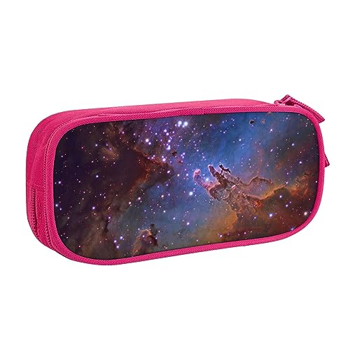 Space Galaxy Federmäppchen für Mädchen und Jungen, großes Fassungsvermögen, doppellagiges Stifteetui & Make-up-Tasche für Studenten, Künstler, Schule, Büro, College, rose, Einheitsgröße, Schulranzen von MKNAZ