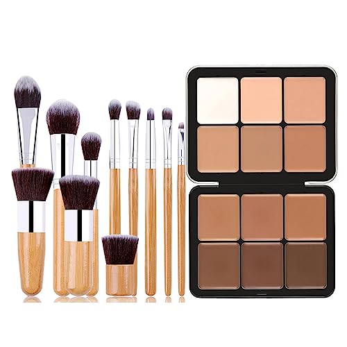 Contouring Palette, MKNZOME 12 Farben Concealer Palette mit Make Up Pinselsets Color Corrector Concealer Makeup Palette Schminke Geschenk für Frauen und Mädchen von MKNZOME