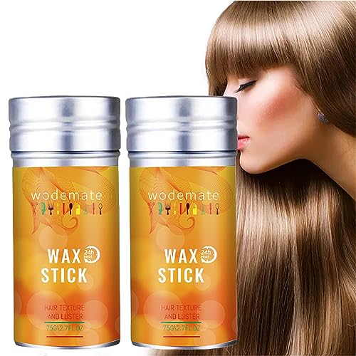 Haarwachs Stick, MKNZOME 2Stk Hair Wax Stick Professionelles Haarwachs Männer Styling Haar Pomade Stick mit festem Halt für Perücken, Haarsträhnen, Frizz, Babyhaar, 2.7fl.oz*2 von MKNZOME