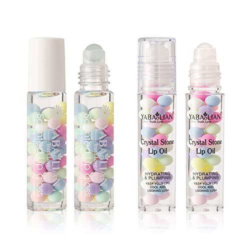 MKNZOME 2 Stück Hydrating Lip Oil Glossy Lip Gloss Lippenöl Nicht Klebriges Lippe Glühöl Makeup Geschenke für Lippenpflege und Langanhaltend Pflegende Lippen von MKNZOME