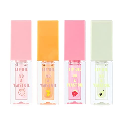 MKNZOME 4 Stück Hydrating Lip Oil Glossy Lip Gloss Lippenöl Nicht Klebriges Lippe Glühöl Makeup Geschenke für Lippenpflege und Langanhaltend Pflegende Lippen von MKNZOME
