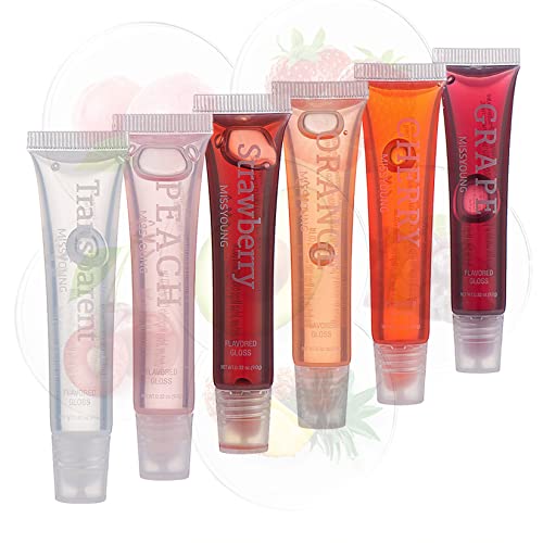 Lip Glow Oil, MKNZOME 6 Stück Hydrating Lip Oil Glossy Lip Gloss Lippenöl Nicht Klebriges Lippe Glühöl Makeup Geschenke für Lippenpflege und Langanhaltend Pflegende Lippen von MKNZOME