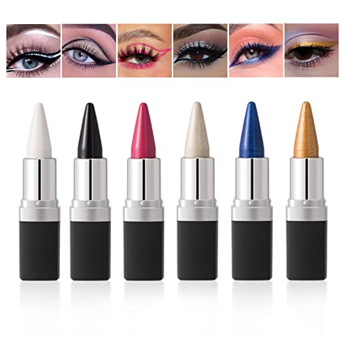 Liquid Eyeliner Bunt, MKNZOME 6 Farben Eyeliner Flüssig Wasserfest Eyeliner Stift Langlebiger Eyeliner Augen Make-up Geschenkset für Cosplay, Täglichen Gebrauch, Halloween, Weihnachten Party von MKNZOME