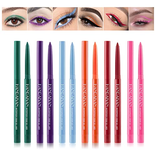 Liquid Eyeliner Bunt, MKNZOME 6 Farben Eyeliner Flüssig Wasserfest Eyeliner Stift Langlebiger Eyeliner Augen Make-up Geschenkset für Cosplay, Täglichen Gebrauch, Halloween, Weihnachten Party von MKNZOME