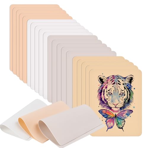 MKNZOME 1mm Blanke Tattoo Übungshaut, 20 Microblading Stück Tattoo Haut Übungsblatt, 19,0x14.0 cm Silikon Doppelseitig Dicke Haut Kunsthaut 3D Makeup Übungshaut Set für Anfänger und Künstler von MKNZOME
