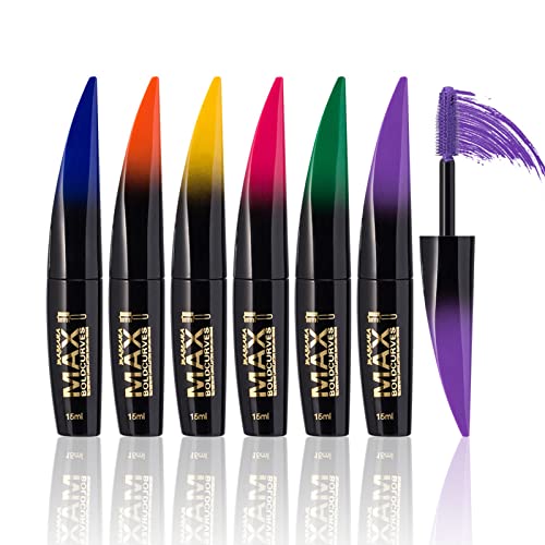 MKNZOME 6 Farbe Mascara Set, 3D Faser Wimperntusche, Wasserfeste langlebige Volumizing Curling Verlängerung, falschem Wimperneffekt für charmante Augen Make-up, Bunte Mascara Geschenk Set für Frauen#1 von MKNZOME