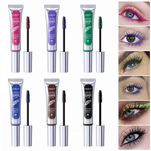 MKNZOME 6 Farbe Mascara Set, 3D Faser Wimperntusche, Wasserfeste langlebige Volumizing Curling Verlängerung, falschem Wimperneffekt für charmante Augen Make-up, Bunte Mascara Geschenk Set für Frauen#5 von MKNZOME