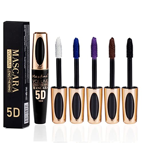 MKNZOME 5 Farbe Mascara Set, 5D Faser Wimperntusche, Wasserfeste langlebige Volumizing Curling Verlängerung, falschem Wimperneffekt für charmante Augen Make-up, Bunte Mascara Geschenk Set für Frauen#4 von MKNZOME