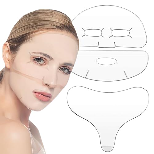 MKNZOME Anti Falten Pflaster, 3 Stück Silikon Faltenpflaster Hautlifting Pad Wiederverwendbare zur Reduzierung Hautfalten, Gesichts Patch zum Glätten und Befeuchten von Gesicht und Brust von MKNZOME