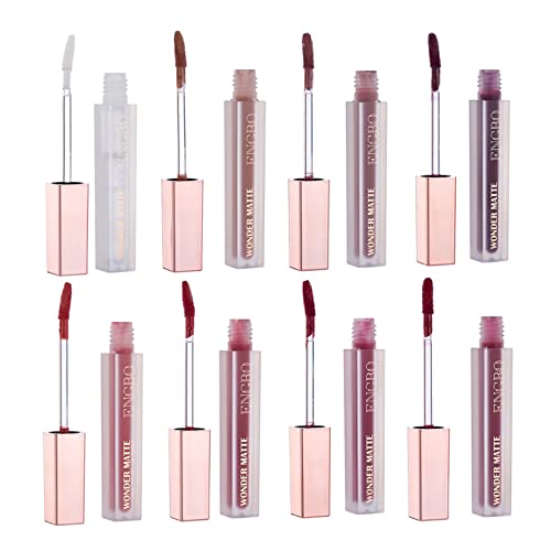 MKNZOME Flüssiger Lippenstift Set, 10 Farben Matte Ink Wasserfest Langlebiger Make Up Lipgloss Set Antihaft Tasse Nicht Lipstick Lippentönung Schminke Geschenk für Frauen Mädchen von MKNZOME