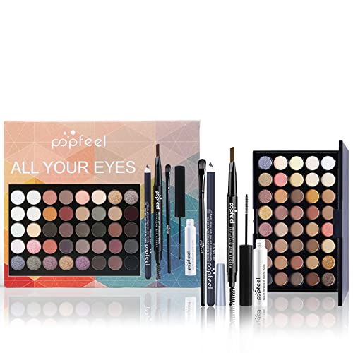 Professionelles Make-up Sets, MKNZOME 5St Schminke Set mit Schminktasche Tragbare Reise Makeup Paletten Kosmetik Lidschatten Lipgloss Geburtstags Weihnachten Geschenkset von MKNZOME