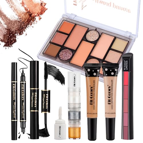 Professionelles Make-up Sets, MKNZOME 26St Schminke Set mit Schminktasche Schminkkoffer Gefüllt Frauen Makeup Paletten Kosmetik Lidschatten Lipgloss Geburtstags Weihnachten Geschenkset von MKNZOME