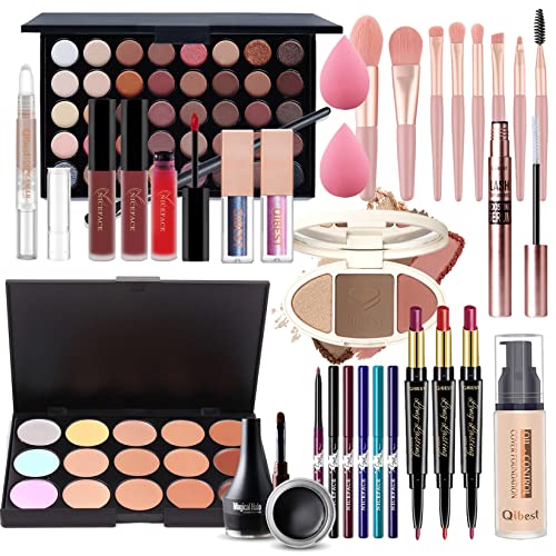 Professionelles Make-up Sets, MKNZOME 32St Schminkset Schminkkoffer Mädchen Gefüllt Frauen Makeup Paletten Kosmetik Lidschatten Lipgloss Geburtstags Weihnachten Geschenkset von MKNZOME