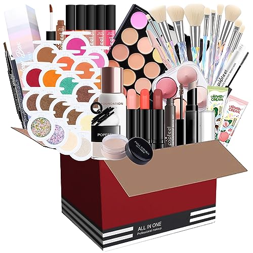 Professionelles Make-up Sets, MKNZOME 36St Schminkset mit Schminktasche Schminkkoffer Mädchen Gefüllt Frauen Makeup Paletten Kosmetik Lidschatten Lipgloss Geburtstags Weihnachten Geschenkset 36pcs von MKNZOME