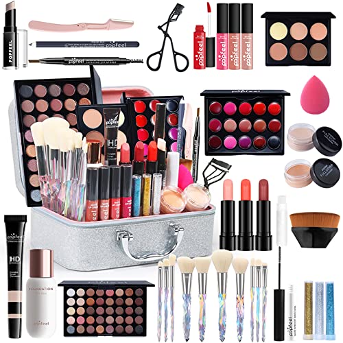 Professionelles Make-up Sets, MKNZOME 36st Schminkkoffer Schminke Set Damen Schminkset Makeup Paletten Kosmetik Lidschatten Lipgloss Geburtstags Weihnachten Geschenkset von MKNZOME