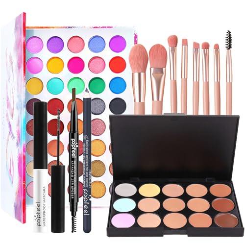 Professionelles Make-up Sets, MKNZOME Schminkkoffer Schminke Set Damen Schminkset Makeup Paletten Kosmetik Lidschatten Lipgloss Geburtstags Weihnachten Geschenkset von MKNZOME