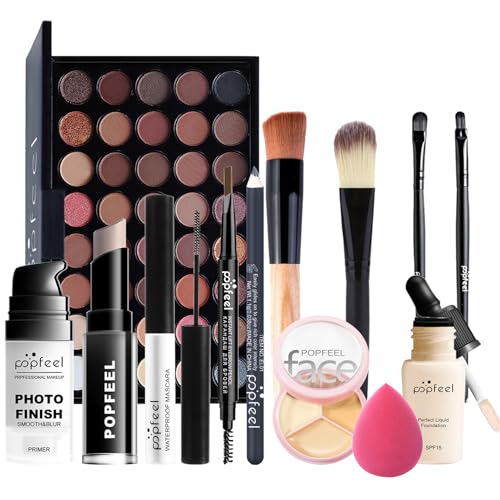 Professionelles Make-up Sets, MKNZOME Schminkkoffer Schminke Set Damen Schminkset Makeup Paletten Kosmetik Lidschatten Lipgloss Geburtstags Weihnachten Geschenkset von MKNZOME