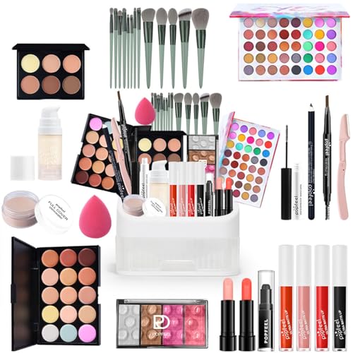 Professionelles Make-up Sets, MKNZOME Schminkkoffer Schminke Set Damen Schminkset Makeup Paletten Kosmetik Lidschatten Lipgloss Geburtstags Weihnachten Geschenkset von MKNZOME