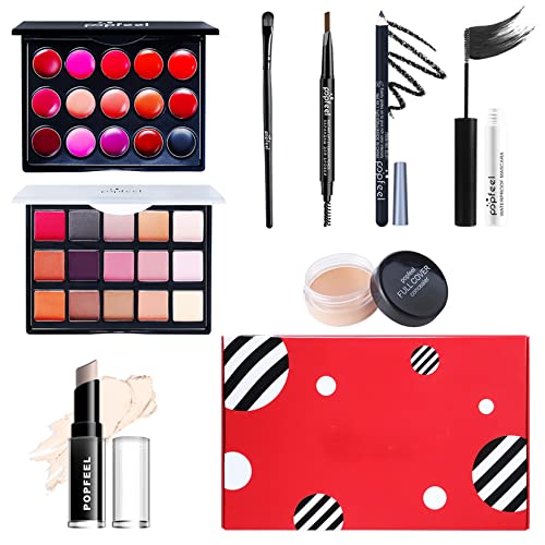 Professionelles Make-up Sets, MKNZOME 8st Schminkset Schminkkoffer Mädchen Gefüllt Frauen Makeup Paletten Kosmetik Lidschatten Lipgloss Geburtstags Weihnachten Geschenkset von MKNZOME