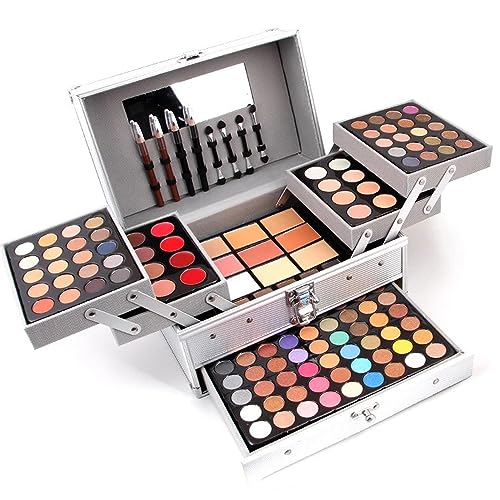 MKNZOME Make-up-Set, 118 Farben, Make-up-Koffer, Damen, Profi-Palette, Make-up, Lidschatten, Lipgloss, Make-up-Set, Geschenk zum Geburtstag, Weihnachten von MKNZOME